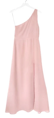 REFORMATION Evelyn One Shoulder Georgette Bridal Gown Maxi Dress Blush Size 12 - Image 1 of 4