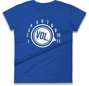T-shirt donna Turn It fino a 11, maglietta grafica quadrante volume divertente, top umorismo musicista - Foto 1 di 11