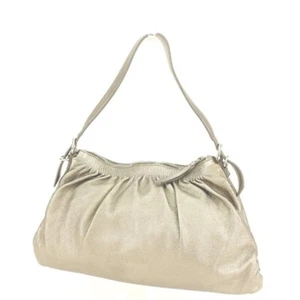 MIU MIU Handbag Shoulder Bag Leather Gold Silver 14.96x9.06in Pre-loved - Picture 1 of 5
