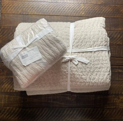 Pottery Barn Pick-Stitch Handcraft Cotton Linen King/CK W 1 Euro Sham Flax Read - Image 1 of 4