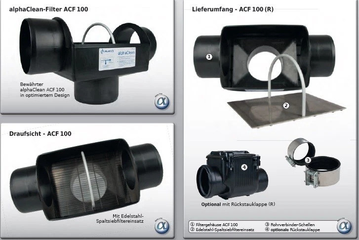 Regenwasserfilter AlphaClean 100,Filter Zisterne, Gartenfilter, selbstreinigend - Bild 1 von 3