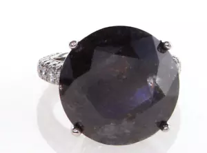 23,40 KT Diamantring 18 KT Gold Natur Fancy Schwarz Rund Schliff GIA zertifiziert - Bild 1 von 8