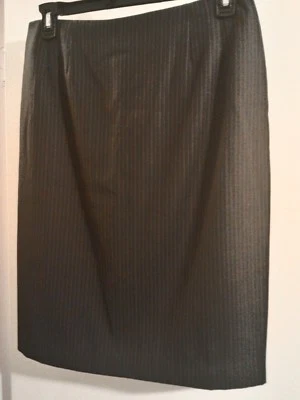 Женская юбка: булавка в полоску (шоколад) «Ларри Левин»; SZ 14; новый без ярлыков - Изображение 1 из 3