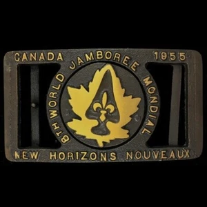 Rare 1955 Max Silber 8th World Boy Scout Jamboree Canada NOS Vintage Belt Buckle - Picture 1 of 2