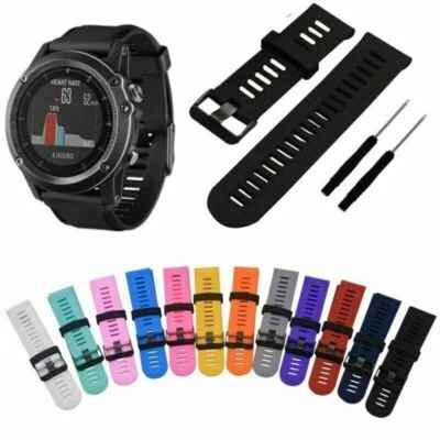 Sports Silicone Replacement Band Strap Wristband + Tool For Garmin Fenix 3/HR - Bild 1 von 4