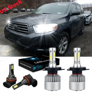 For Toyota Highlander 2008-2010 - H4 H11 LED Headlight Fog Light Combo Bulbs Kit - Picture 1 of 11