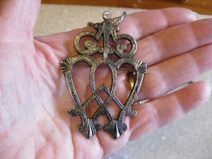 Intricate Symbol? Mexico Designer (see pic) Pin Brooch, Pendant, Chain Necklace - Picture 1 of 7