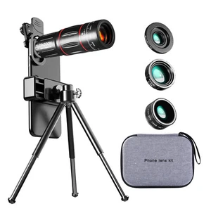 28X Mobile Telescope Wide Angle Lens Zoom Macro Fish Eye Clip Tripod Kit A - Zdjęcie 1 z 15