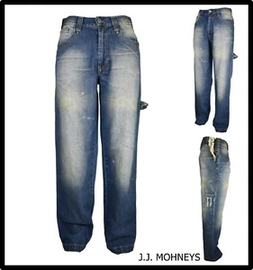 jeans pantaloni da uomo larghi con gamba larga hip hop rap skate baggy 42 44 46 - Picture 1 of 10