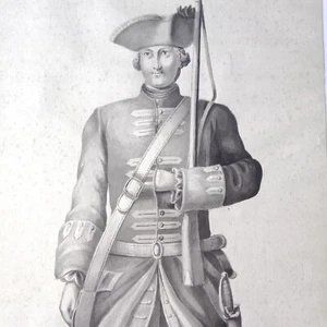 Alte Militärzeichnung 71 cm um 1800 - Bild 1 von 11
