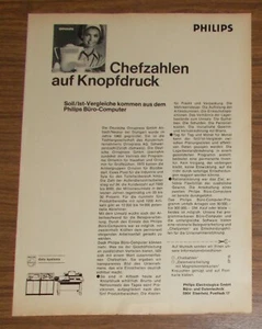 Seltene Werbung PHILIPS Büro-Computer - Chefzahlen auf Knopfdruck 1971 - Picture 1 of 1