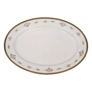 Vtg Noritake M Oval Platter Roses Gold Encrusted Rim N224 Japan 11.5" - Picture 1 of 10