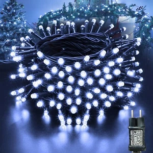 Lichterkette Weihnachtsbaum 10M 100 LED Warmweiß Außen Timer Wasserdicht C545 - Bild 1 von 7