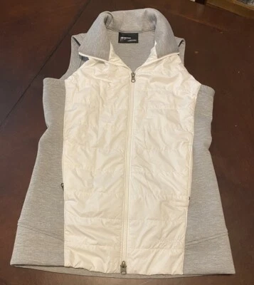 Marmot Vest Size Small Quilted Gray White Full Zip Pockets Womens - Image 1 of 4