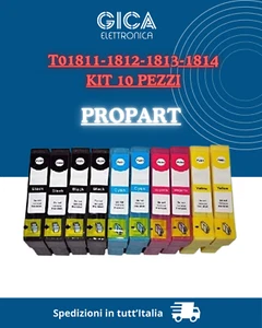 KIT 10 CARTUCCE XL PER EPSON XP30 XP102 XP202 XP205 XP212 XP215 XP225 - Foto 1 di 1
