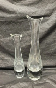 mid century glass vases kosta boda / orrefors / Scandinavian pair  (2)  - Picture 1 of 12
