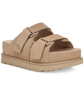 Sandalias UGG GOLDENSTAR HI SLIDE GAMUZA ARENA PLATAFORMA EE. UU. 7 NUEVAS SIN CAJA Foto 1 de 4