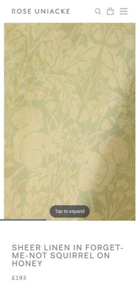 Rose Uniacke Sheer Linen In Forget Me-Not Squirrel On Honey  Fabric Lot - Image 1 of 3