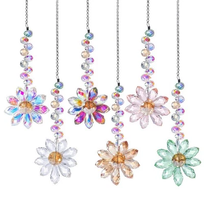 6PCS Hanging Diamond Sunflower Suncatchers Colorful Indoor Outdoor Decorations - image 1 of 4