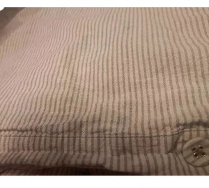 IKEA  Twin Duvet Green/ Sage Green Stripe Button Closure 63"X 85" - Picture 1 of 4