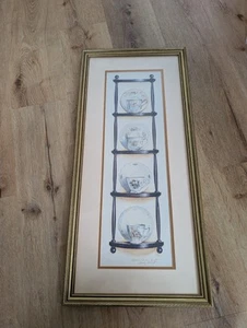 Tazas de té y platillos impresos firmados por Sandy Lynam Clough - Imagen 1 de 13