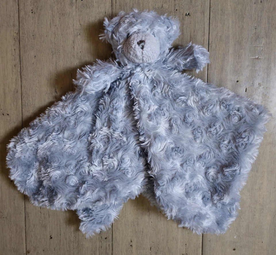 Одеяло защитное Blankets and Beyond Slate Gray Bear Lovey Curl Swirl 14 X 14 дюймов - Изображение 1 из 4