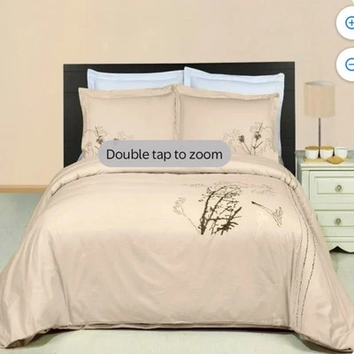 NEW Royal Tradition “Katella” 100% Cotton Embroidered QUEEN 3PC Duvet Set - Image 1 of 3