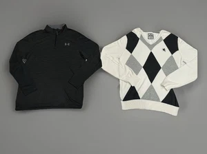 Set Of Two Men’s SZ Medium Half Zip Under Armour Shirt And Express Dress Sweater - Picture 1 of 3