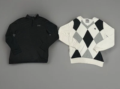 Set Of Two Men’s SZ Medium Half Zip Under Armour Shirt And Express Dress Sweater - Image 1 of 3