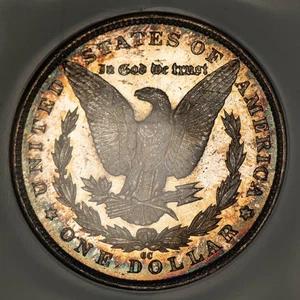 1883-CC $1 Morgan Dollar Carson City - Rainbow Toning - NGC MS 66 PL - B5341 - Picture 1 of 6