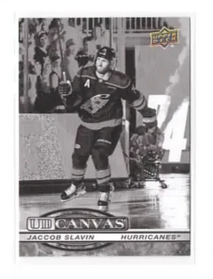 2025-26 Upper Deck UD Canvas Black & White Jaccob Slavin C-74 Hurricanes - Image 1 of 2
