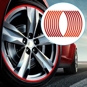 16Pcs/set Red Reflective Sticker Car Wheel Hub Rim Stripe Tape Trim Accessories - Bild 1 von 10