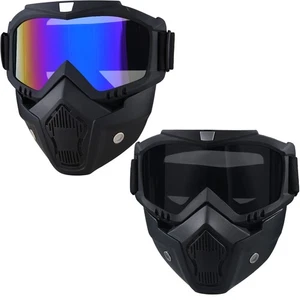 2 Stück Motorradbrille mit verstellbarer Gesichtsmaske, Dirt Bike ATV Motocross... - Bild 1 von 9