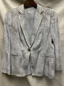 Giorgio Armani Collection Blazer Damen 14 Grau Silber Samt Sakko - Bild 1 von 7