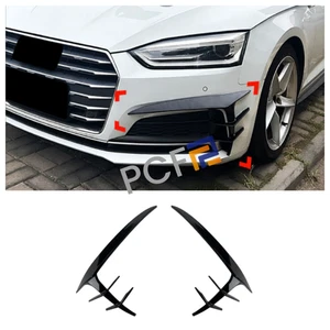 Tira decorativa hoja de viento delantera negra brillante para Audi A5 S5 Sline 2017-2020 - Imagen 1 de 10