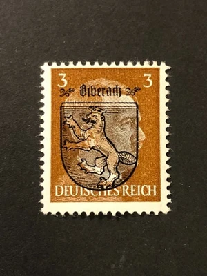 Germany 1945 Post WWII LOCAL overprint  (BIBERACH) 3 Rpf.  MNH  /s1 #c25 - Image 1 of 2