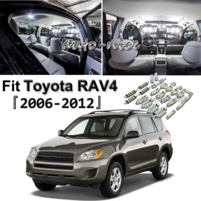 Kit de paquete de 10 bombillas blancas brillantes para Toyota RAV4 2006-2012 LED interior Foto 1 de 4