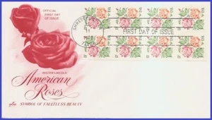 Rosas medallón USA5 #1737a U/A ARTCRAFT 2 FDC BKLT10 - Imagen 1 de 1