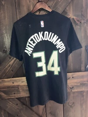 Milwaukee Bucks T Shirt Mens Small Nike Giannis Antetokounmpo DriFit  34 - Image 1 of 3
