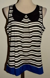 New Six Degrees of Separation Tank Top XL Striped Peter Pan Collar Blouse - Picture 1 of 3