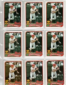 1989 Topps - Chris Sabo #490 All Star Rookie 9 cards - Picture 1 of 2