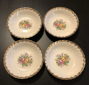 Vintage (8) Royal China Inc. 22 Kt. Warranted Quban Royal Berry Dessert Bowls - Picture 1 of 7