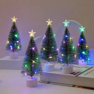 1PC LED Colorful Mini Pine Needle Christmas Tree Holiday Desktop Ornament - Picture 1 of 9