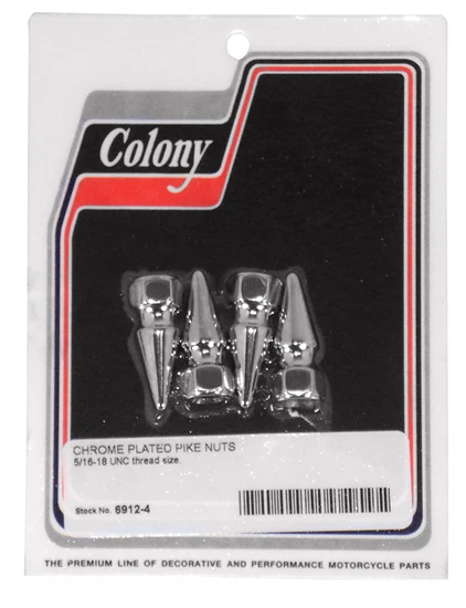 Paquete de 4 tuercas de clavo cromadas 5/16-18 para herrajes de motocicleta Harley 06919 Foto 1 de 1