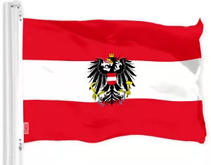 G128 Austria Austrian Coat of Arms Flag 3x5 Ft LiteWeave Pro Printed 150D Poly - Picture 1 of 6