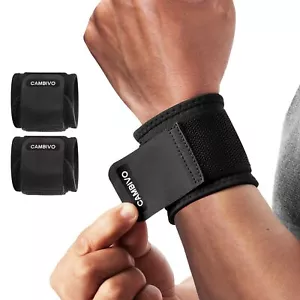 Wrist Wraps for Men and Women 2 Pack Adjustable Compression Wrist Brace for C... - Picture 1 of 9