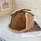High Quality Leather Hat Fur Lamb Russian Hat Warm Bomber Hats  Men