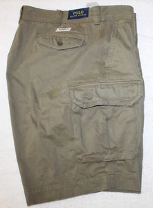 Polo Ralph Lauren Hombres Básico Verde Oliva Algodón Pesado Pantalones Cortos Carga Nuevo con Etiquetas Cintura 29 - Imagen 1 de 4