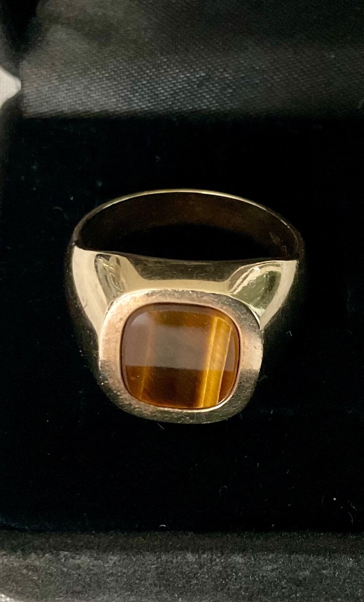 Tiger's Eye Yellow Gold Rings for Men 10k Metal Purity for Tiger's Eye Yellow Gold Rings for Men 10k Metal Purity for