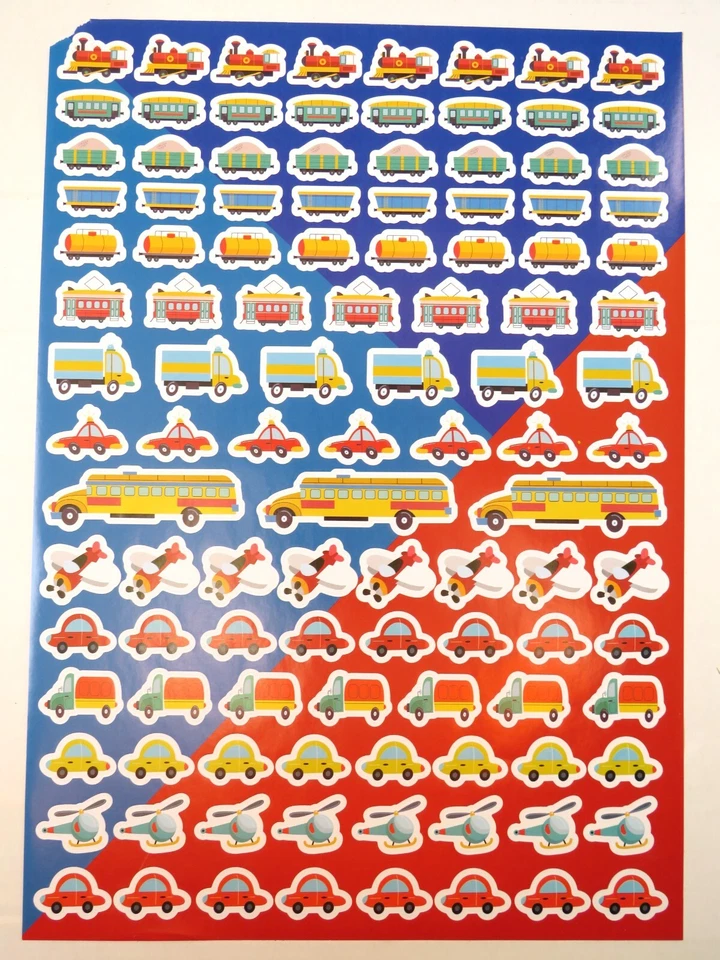 STICKER BOGEN Aufkleber AUTOS ZÜGE WAGEN Hubschrauber LKW Flugzeug Transport - Bild 1 von 1